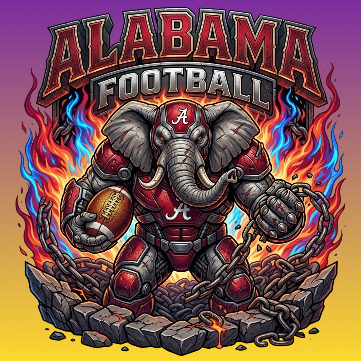 Alabama Sporty Busted Canvas