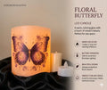 Violet Floral Butterfly Candle