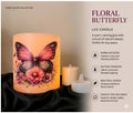 Sparkly Floral Butterfly Candle