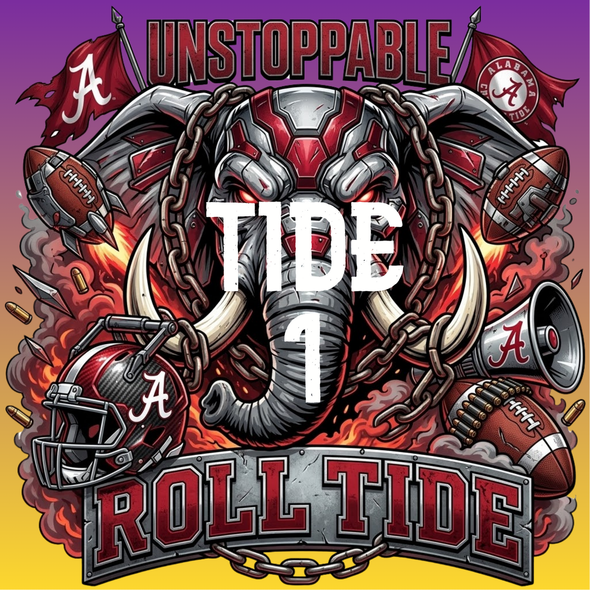 ROLL TIDE BUSTED CANVAS