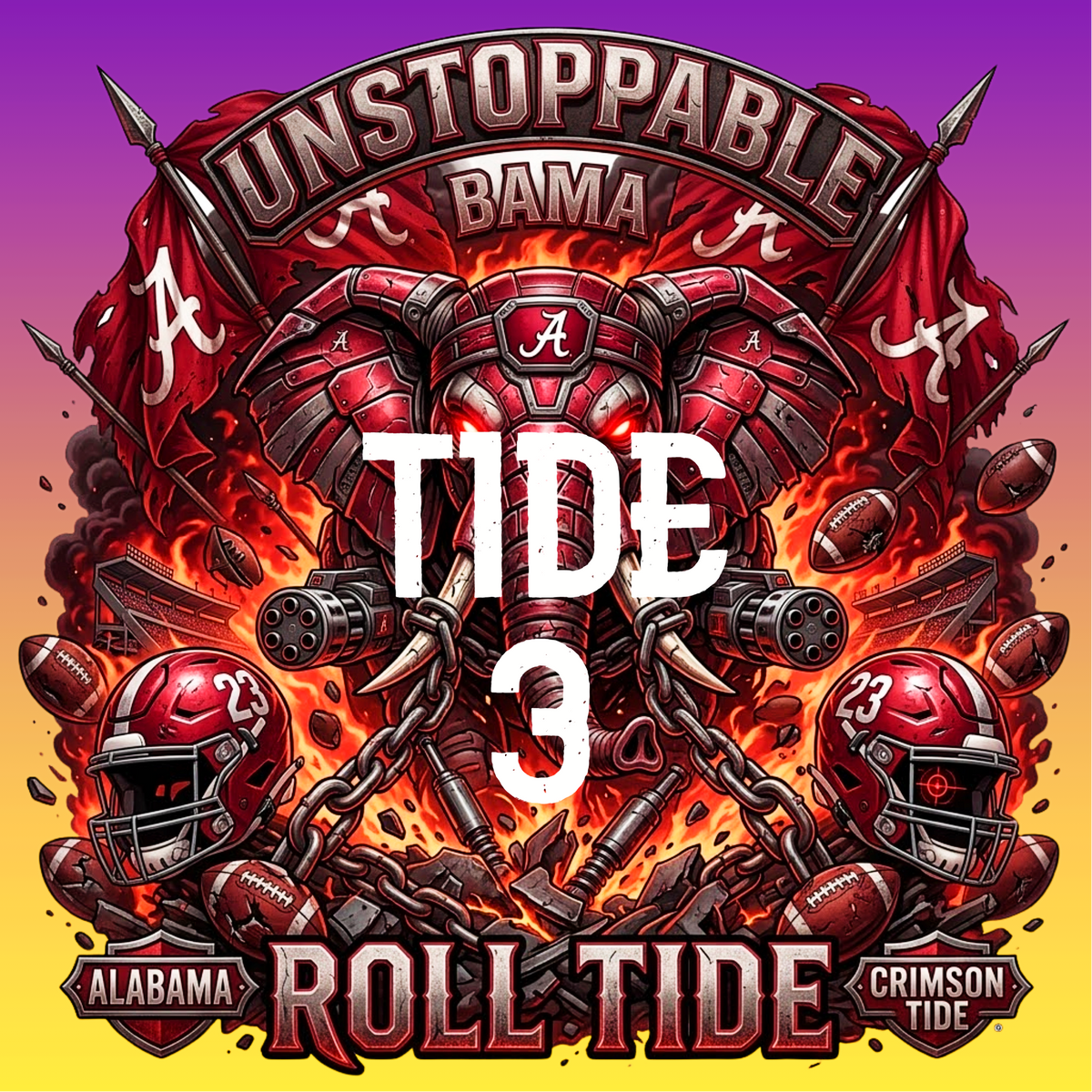 ROLL TIDE BUSTED CANVAS