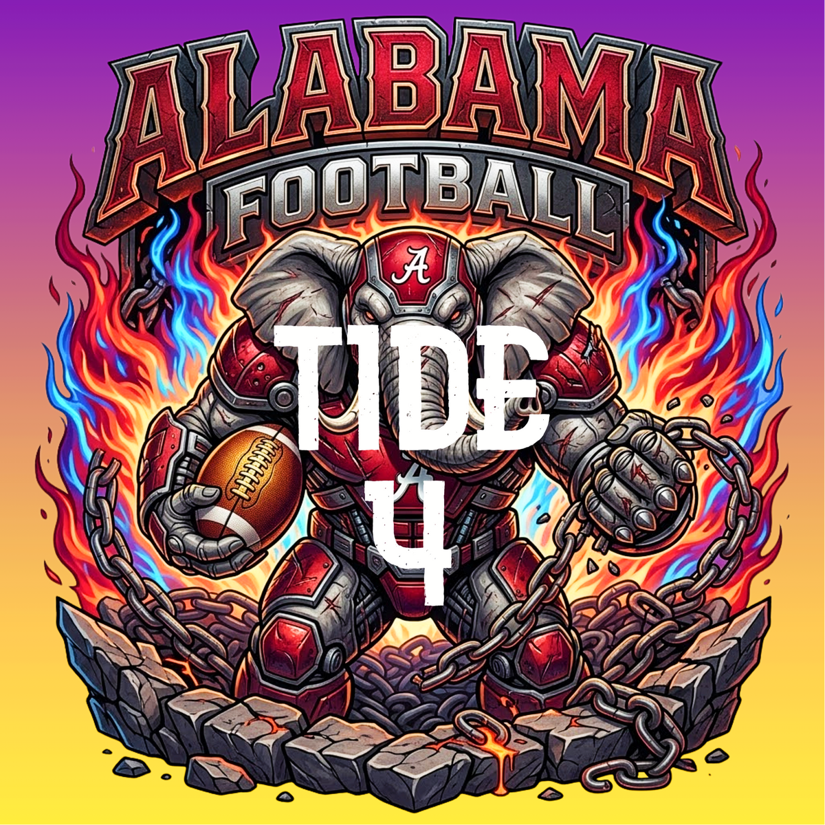 ROLL TIDE BUSTED CANVAS
